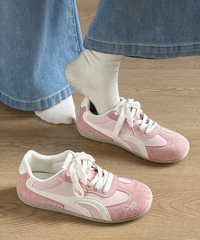 Pink Bow Retro Sneakers