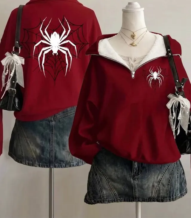Red Spider Half-Zip Hoodie