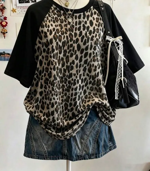 Leopard Raglan Tee