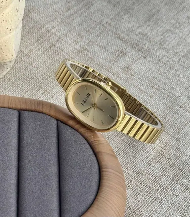 Gold Oval Champagne Watch