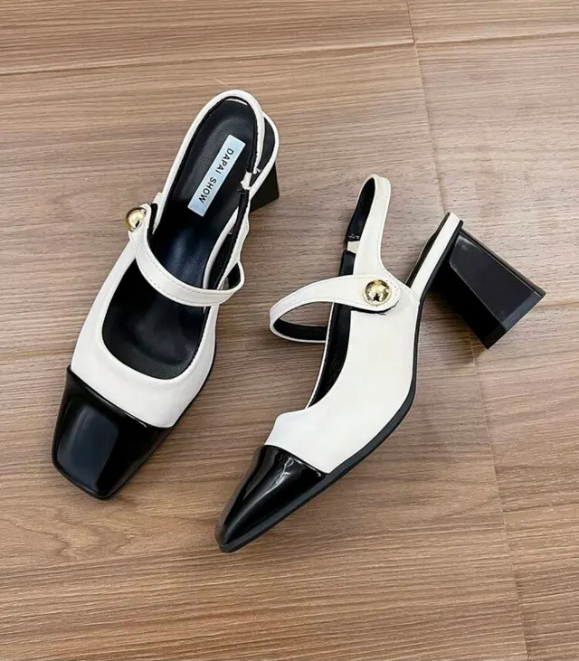 Black and White Two-Tone Mary Janes