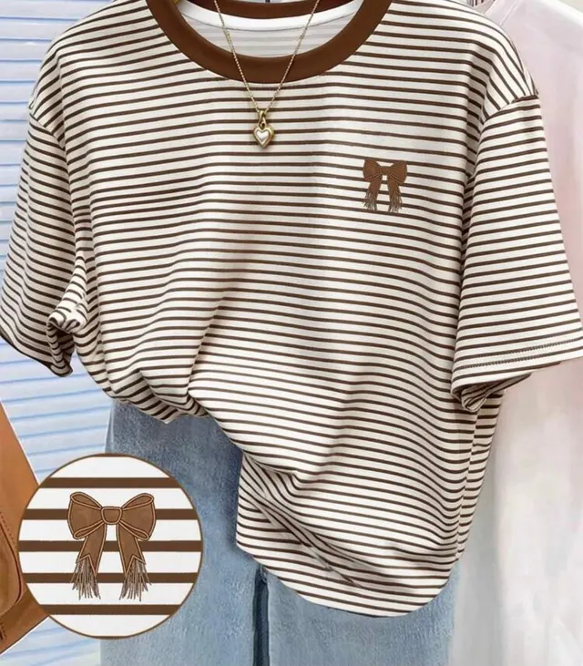 Striped Bow Tee