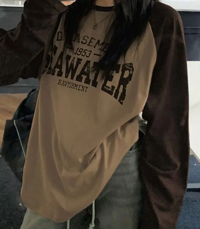 Mocha Collegiate Raglan Tee