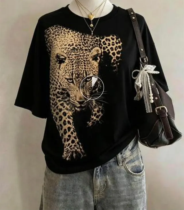 Black Leopard Graphic Tee